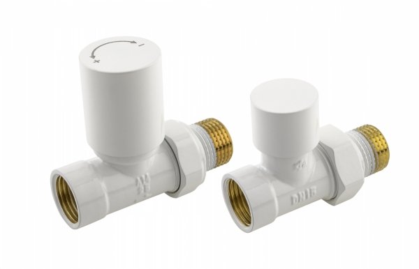 ARMATURA KRAKÓW KFA zestaw grzejnikowy, prosty Komfort PRO, BIAŁY 758-030-44-BL