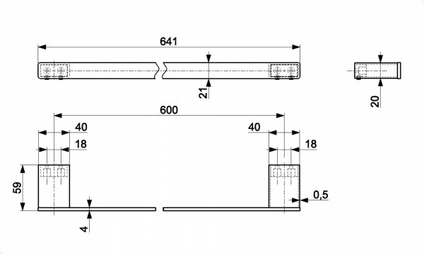 ARMATURA KRAKÓW KFA wieszak ręcznikowy 60 cm BRUSHED LIGHT GOLD 864-036-39