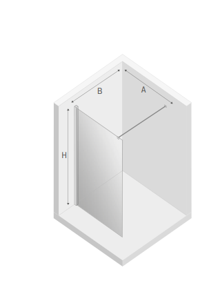 NEW TRENDY Kabina walk-in NESTA 140x200 chrom K-1721