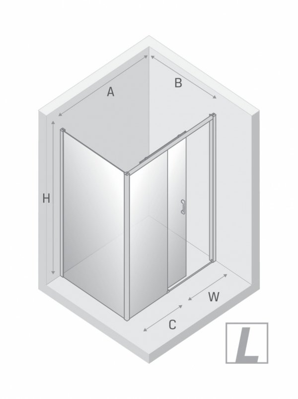 NEW TRENDY Kabina prysznicowa PRIME GUNMETAL BRUSHED 1D prostokątna L 110x90x200 szkło czyste 6mm Active Shield 2.0 K-4802