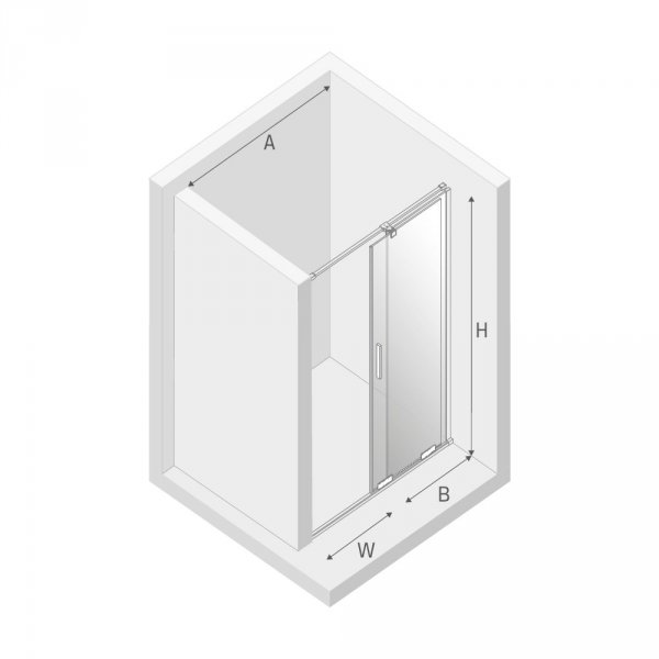 NEW TRENDY Drzwi wnękowe prysznicowe przesuwne SMART 120x200 EXK-4007