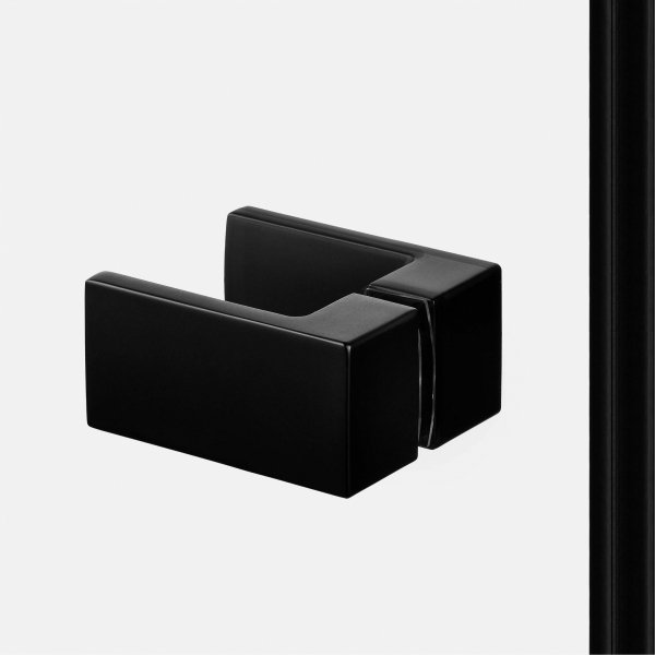 NEW TREDNY Drzwi wnękowe REFLEXA BLACK 1D P 120x200 szkło czyste 6mm Active Shield 2.0 EXK-4907
