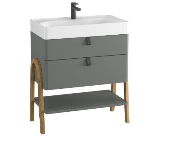 KROFAM - Szafka pod umywalkę MOSS 70 cm, szaro zielony  MO 7070-65Z-S