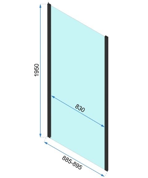 REA - Kabina Prysznicowa Przyścienna RAPID FOLD Black - Czarna /drzwi 100 + ścianka 90 x2 + ramię x2