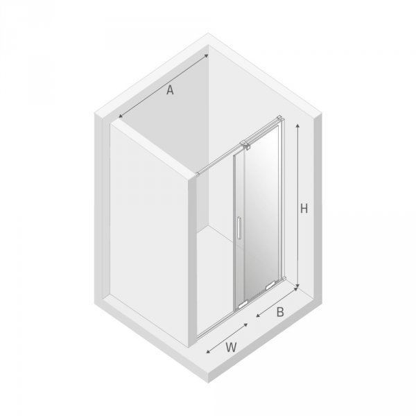 NEW TRENDY Drzwi prysznicowe przesuwne SMART LIGHT GOLD 130x200 EXK-4216
