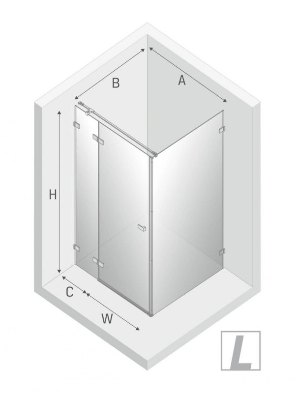 NEW TRENDY Kabina prysznicowa drzwi uchylne AVEXA GOLD SHINE Linia Platinium 80x90x200 EXK-1648/EXK-1649