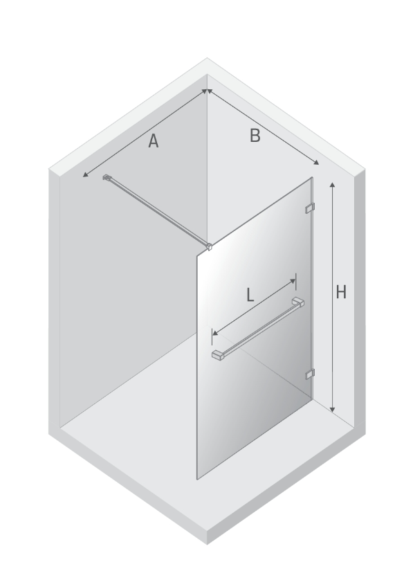 NEW TRENDY Kabina prysznicowa AVEXA WHITE walk-in 160x200 szkło czyste 8mm Active Shield 2.0 WIESZAK EXK-2959