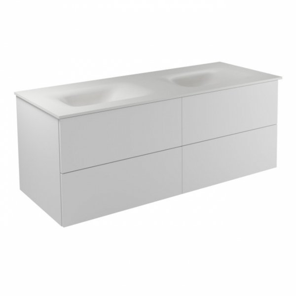 BESCO Szafka Akya Classic Biały Połysk 131 z umywalką biały matt + klik-klak biały #KAC-131-MMW