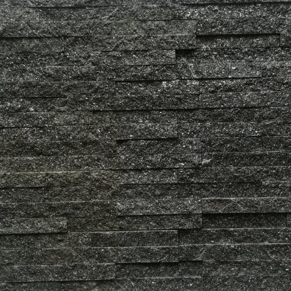 CAPITILE  - Panel ścienny Kwarcyt Czarny - kamienny kwarcyt Stackstone Black Quartz naturalny 10x36x0,8-1,3 cm /opakowanie 0,396m2/