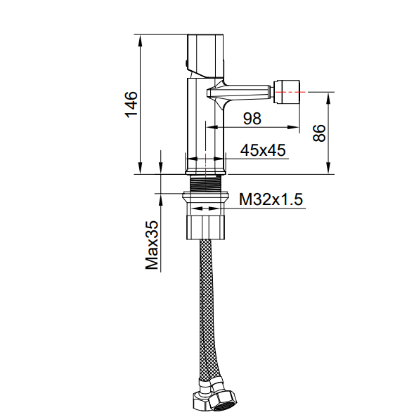 LAVEO Bateria bidetowa TORES BVT_032D