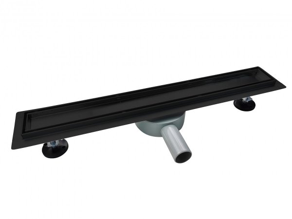 AQUALine - Odpływ liniowy podłogowy 2w1 pod płytkę CZARNY Matowy Obrotowy syfon 100cm R04BK1000