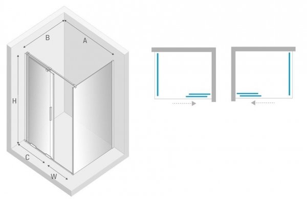 NEW TRENDY kabina prysznicowa narożna prostokątna Smart Light Gold złota 120x90 cm EXK-4239