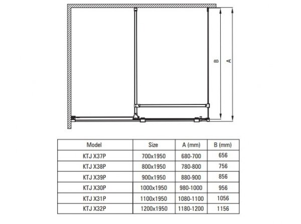 DEANTE - Ścianka prysznicowa PRIZMA walk-in 80 cm chrom KTJ_038P