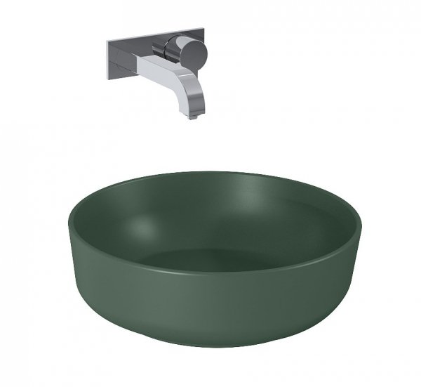 ELITA UMYWALKA LORCA 42x42 NABLATOWA, CERAMICZNA FOREST GREEN MATT 146055/RE040420047010