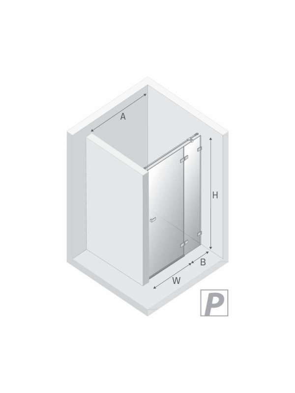 NEW TRENDY Drzwi wnękowe AVEXA NICKEL BRUSHED 1D P 80x200 szkło czyste 6mm Active Shield 2.0 EXK-8458