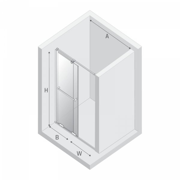 NEW TRENDY Drzwi wnękowe SMART GUNMETAL BRUSHED 1D U 140x200 szkło czyste 8mm Active Shield 2.0 - WIESZAK EXK-7828