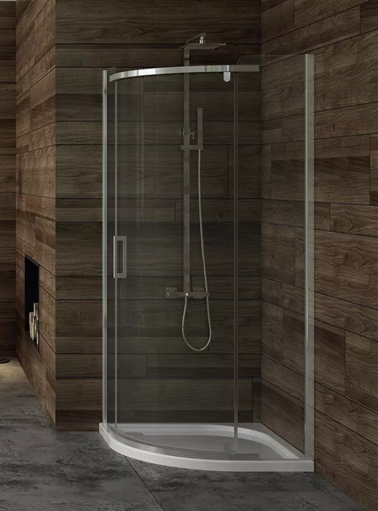 NEW TRENDY Kabina prysznicowa półokrągła NEW KOMFORT 90x90x195 szkło grafit 6mm K-0435