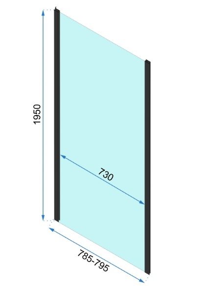 REA - Kabina Prysznicowa Przyścienna RAPID SLIDE Black-Czarna  /drzwi 100 + ścianka 80 x2 + ramię x2/