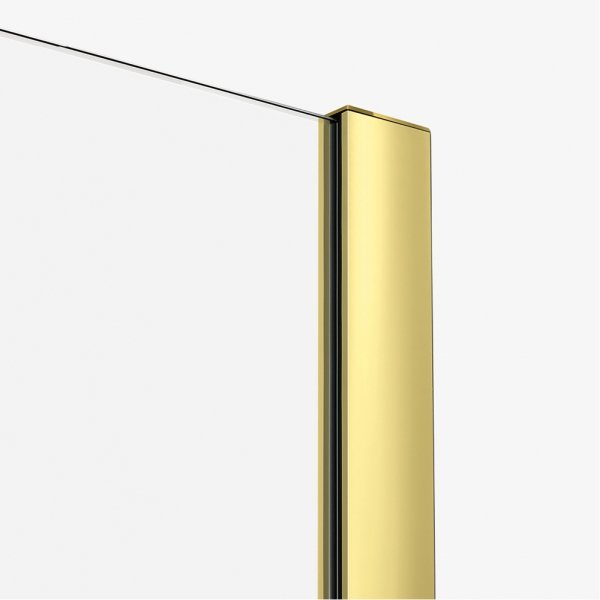 NEW TRENDY Kabina prysznicowa SMART LIGHT GOLD 1D prostokątna U 100x120x200 szkło czyste 8mm Active Shield 2.0 - UCHWYT RELING EXK-6696