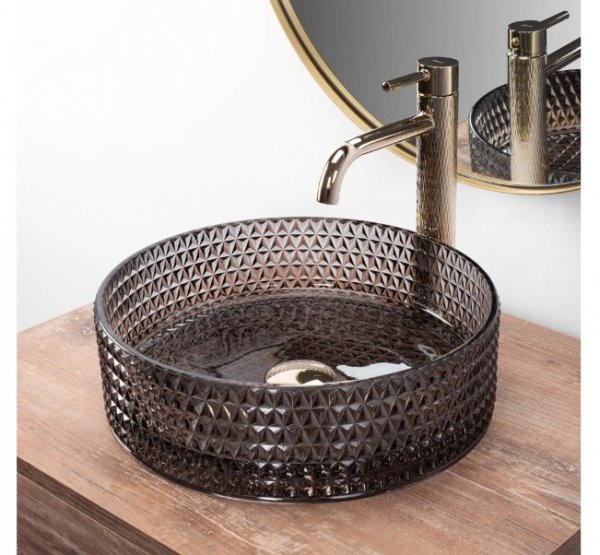 REA - Umywalka nablatowa CRISTAL Black