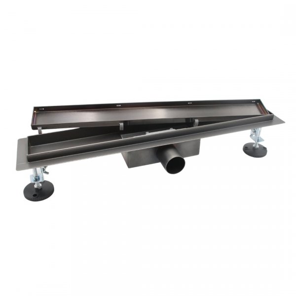 AQUALINE Odpływ liniowy podłogowy 2w1 70cm grafitowy LG04700