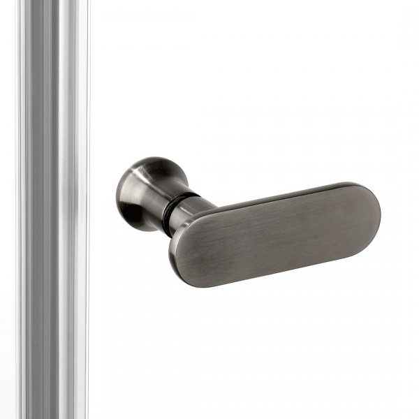 NEW TRENDY Kabina prysznicowa NEW SOLEO GUNMETAL BRUSHED 2D prostokątna U 80x80x195 szkło czyste 6mm Active Shield - wahadłowe K-2177