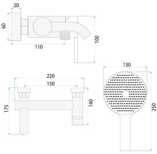 REA - Bateria wannowa FOSTER Złoty Szczotkowany
