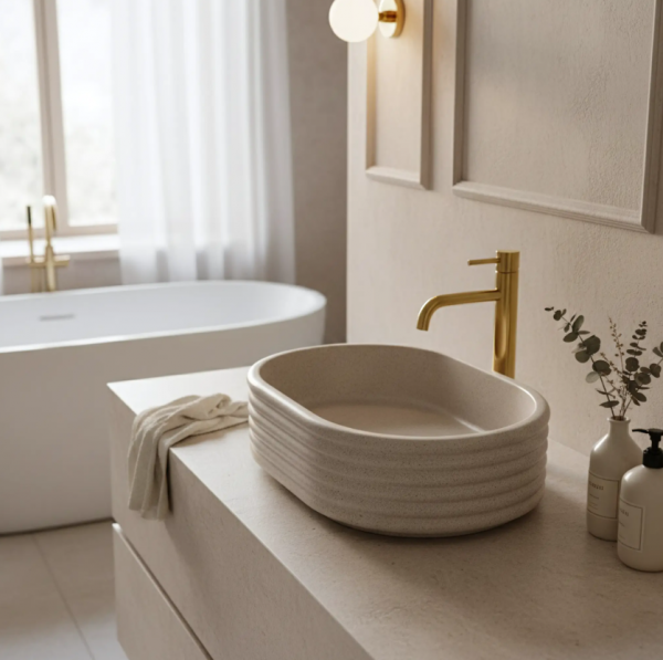 REA Umywalka nablatowa Nicoletta Beige