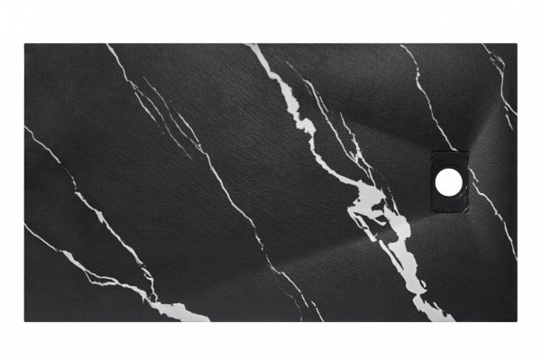 BESCO Brodzik prostokątny 120x80 Vexo Marble Black 120 VMB-120-80-P