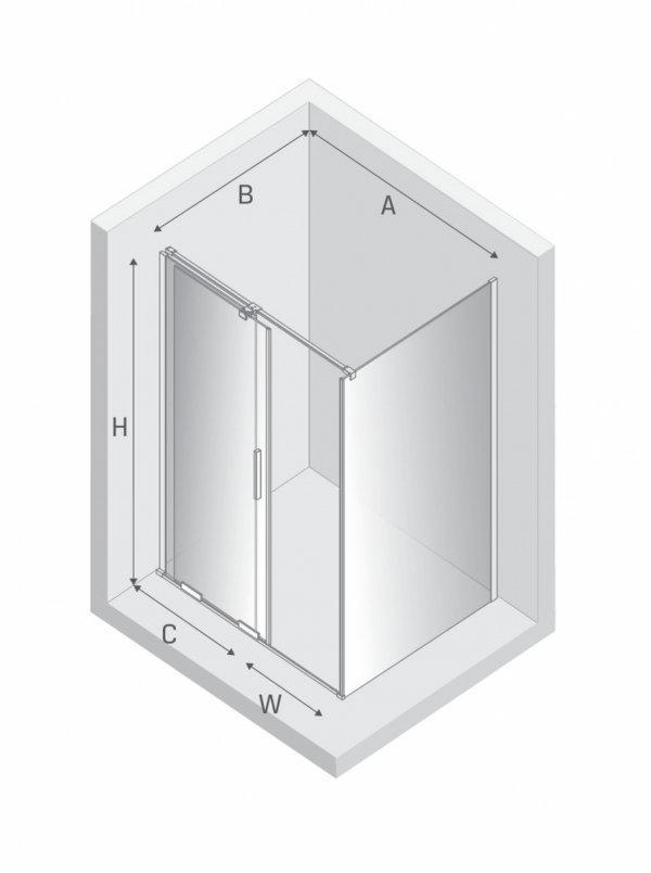 NEW TRENDY Kabina prysznicowa SMART COPPER BRUSHED 1D kwadratowa U 100x100x200 szkło czyste 8mm Active Shield 2.0 EXK-7669
