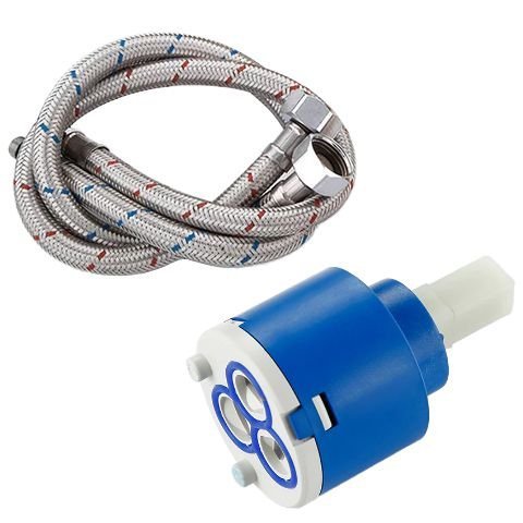 REA - Bateria umywalkowa BLOOM White-Chrom/Biało-Chrom wysoka