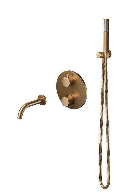 CERSANIT - Set B1004: zestaw wannowy podtynkowy ZEN miedź szczotkowana  S952-054