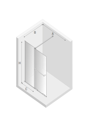 NEW TRENDY Kabina prysznicowa walk in 140x200 Smart Light Gold, przesuwna, wspornik skośny, reling EXK-6733-WU