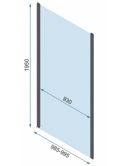 REA - Kabina Prysznicowa Przyścienna RAPID FOLD Black - Czarna /drzwi 90 + ścianka 100 x2 + ramię x2