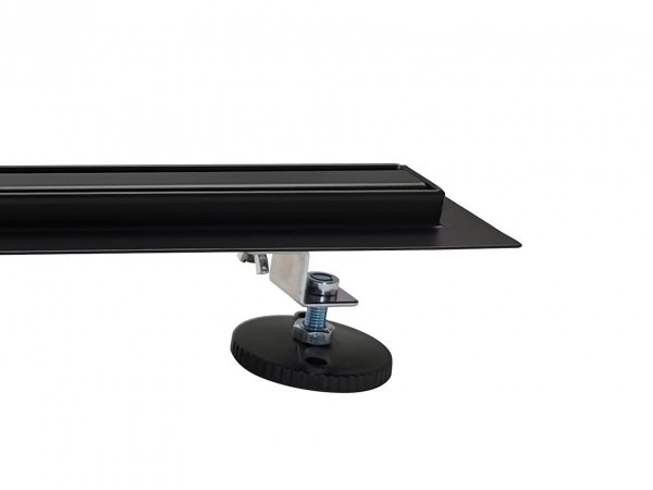 AQUALine - Odpływ liniowy podłogowy SLIM Kwadrat CZARNY Matowy Obrotowy syfon ROZMIAR 70cm RSK01BK700