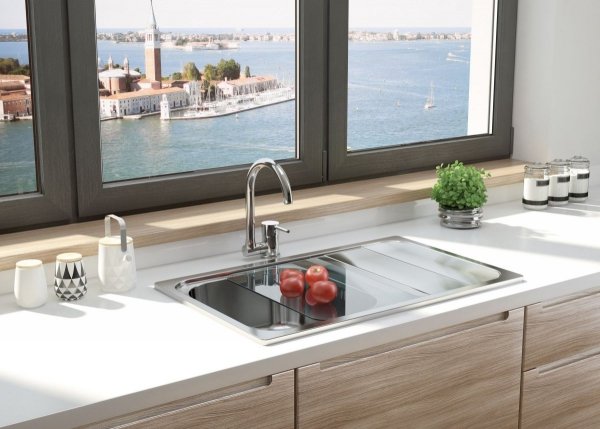 DEANTE - Bateria zlewozmywakowa ASTER stojąca ze składaną wylewką U  chrom  BCA_061M