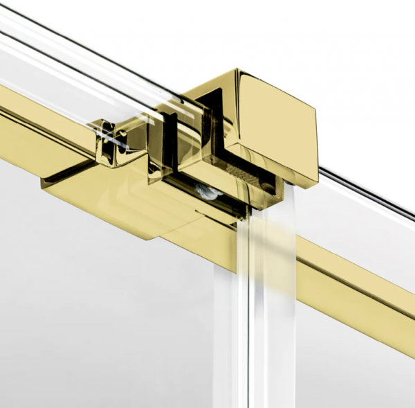 NEW TRENDY Kabina prysznicowa walk in 90x200 Smart Light Gold, przesuwna, wspornik skośny, reling EXK-6728-WU