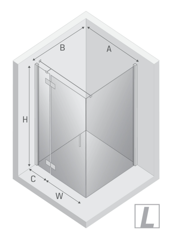 NEW TRENDY Kabina NESTA chrom 1D prostokątna L 80x70x200 czyste 6mm Active Shield 2.0 K-3596