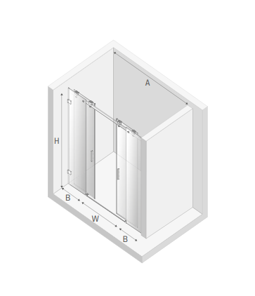 NEW TRENDY Drzwi wnękowe 150x200 Softi X, drzwi podwójne, przesuwne, typu &quot;soft close&quot; EXK-5267