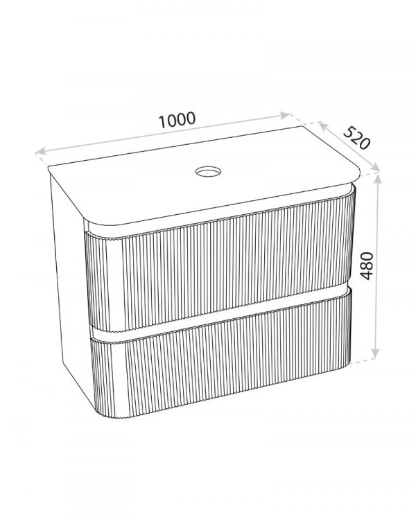 LAVITA Szafka wisząca dwuszufladowa z blatem Vermont White 1000