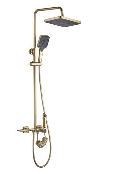 REA - Zestaw Natryskowy HELIX Gold Brushed / Złoty Szczotkowany