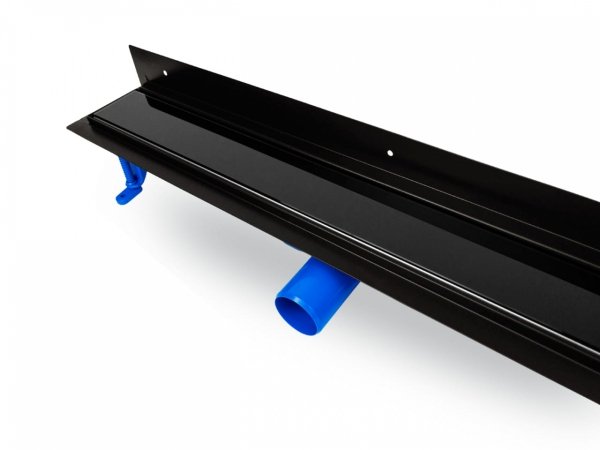 OKEDA Czarny przyścienny odpływ liniowy OKEDA® PRIME LINE™ - BLACK GLASS - RUSZT CZARNE SZKŁO 50cm 21500.06.BLACK