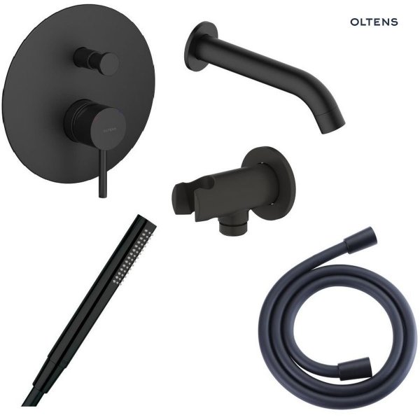 OLTENS Zestaw wannowo-prysznicowy podtynkowy czarny MOLLE BLACK MAT 36602300