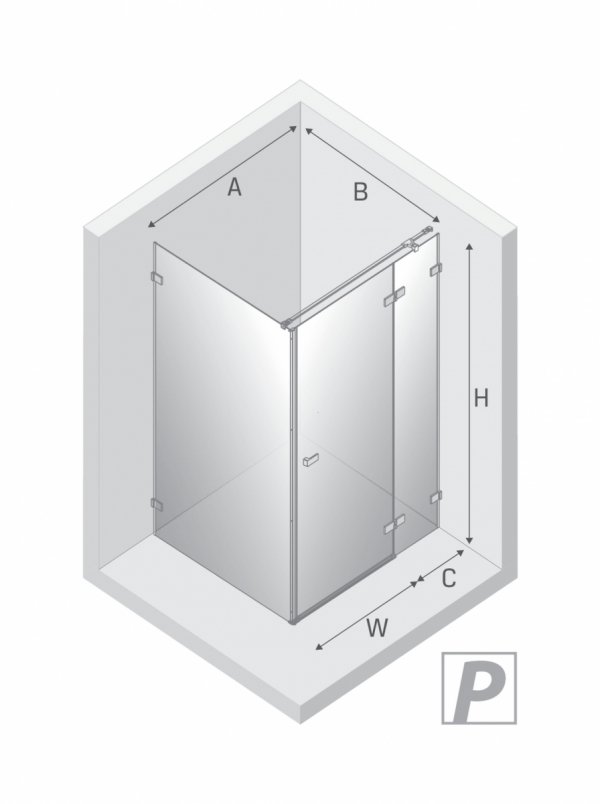 NEW TRENDY Kabina prysznicowa Avexa White 100x90, pojedyncze drzwi EXK-2715/EXK-2745