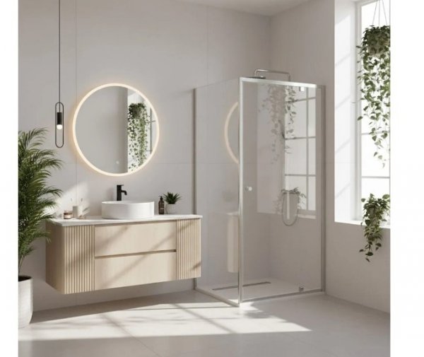 REA - Kabina Prysznicowa PRIMO SWING CHROM uchylne drzwi 80 + ścianka 80