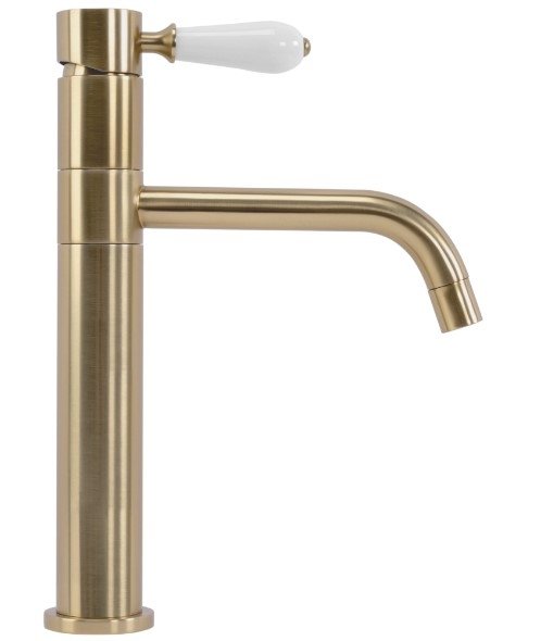 REA - Bateria umywalkowa obrotowa SERRA Złota Szczotkowana/ Gold Brush Niska