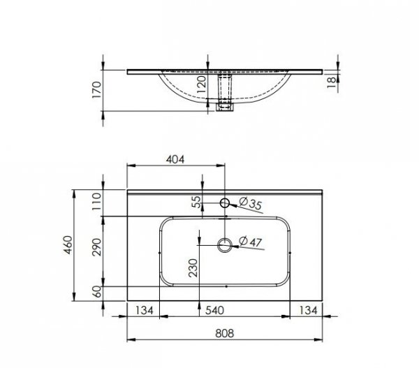 ELITA UMYWALKA SKAPPA 80, CERAMICZNA FUME MATT 146062
