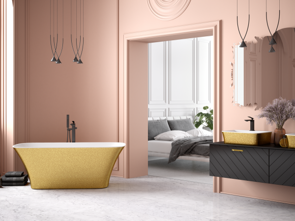 BESCO Wanna wolnostojąca Assos S-Line Glam srebrna + klik-klak chrom w cenie #WMD-160-ALS