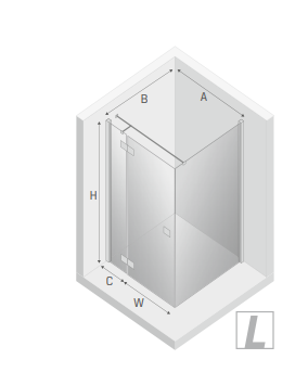 NEW TRENDY Kabina prysznicowa prostokątna pojedyncze drzwi uchylne REFLEXA 120x90 EXK-1240/EXK-0006/1244 PL PRODUKCJA