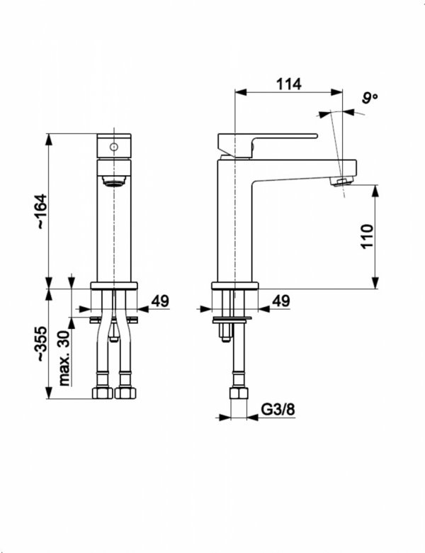ARMATURA KRAKÓW KFA bateria umywalkowa LOGON BRUSHED LIGHT GOLD 5132-815-39